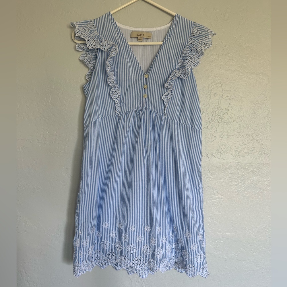 Loft petite xs eyelet dress
